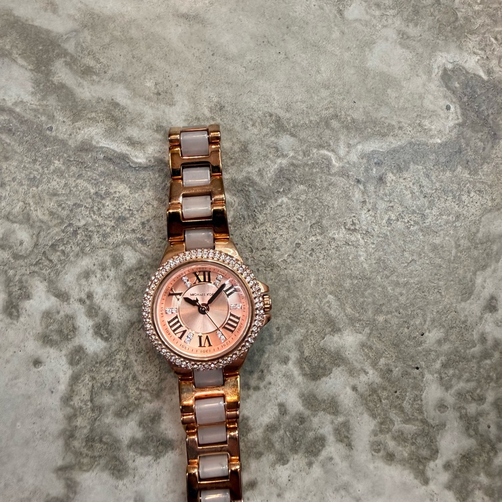 Michael Kors Rose Gold and White Women's Watch